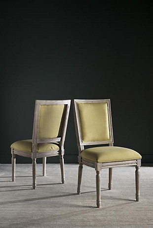 Safavieh Buchanan French Brasserie Dining Chair (Set of 2), Spring Green/Rustic Gray, rollover