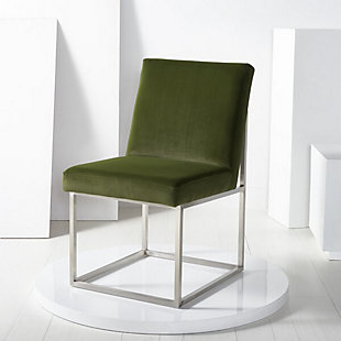Safavieh Jenette Dining Chair, Forest Green/Silver, rollover