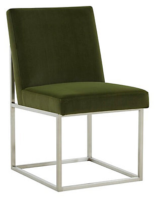 Safavieh Jenette Dining Chair, Forest Green/Silver, large