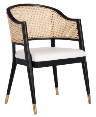 Safavieh Rogue Rattan Dining Chair, Black/Natural, large