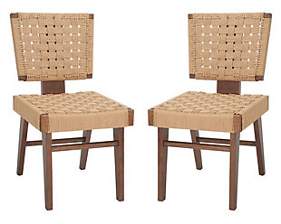 Safavieh Susanne Dining Chair (Set of 2), Walnut/Natural, large
