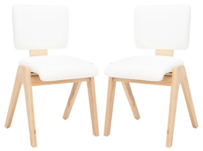 Safavieh Alisyn Dining Chair (Set of 2), Walnut/White, large