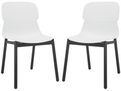 Safavieh Abbie Dining Chair (Set of 2), White/Black, large