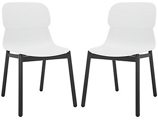 Safavieh Abbie Dining Chair (Set of 2), White/Black, large