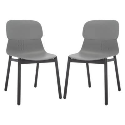 Safavieh Abbie Dining Chair (Set of 2), Gray/Black, large