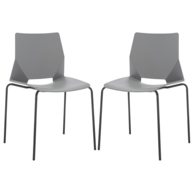 Safavieh Nellie Dining Chair (Set of 2), Gray/Black, large