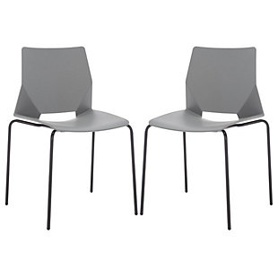 Safavieh Nellie Dining Chair (Set of 2), Gray/Black, large