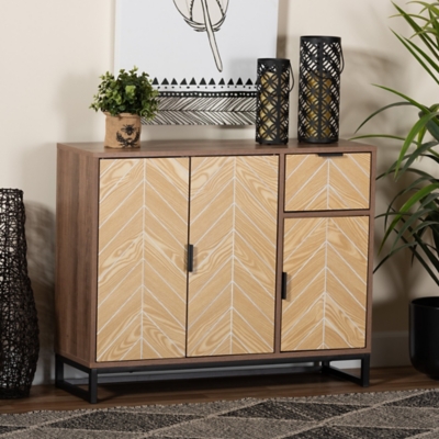 Baxton Studio Josephine Sideboard, Walnut/Oak/White/Black