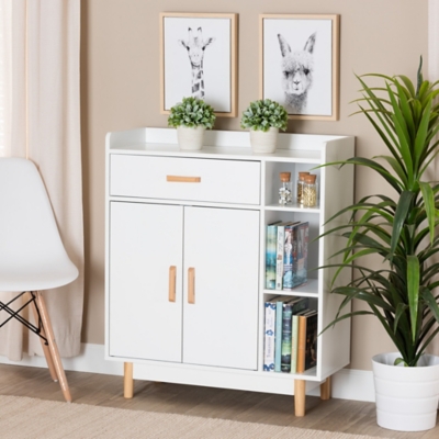 Baxton Studio Russell Sideboard, White/Oak Brown