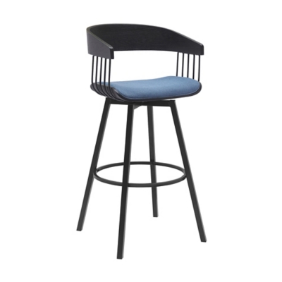 Athena Swivel Bar Stool, Blue/Black, large