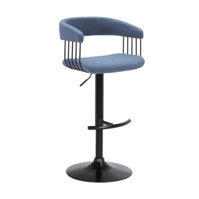 Calista Adjustable Bar Stool, Blue/Black, large