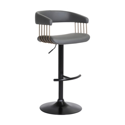 Calista Adjustable Bar Stool, Gray/Black/Bronze, large