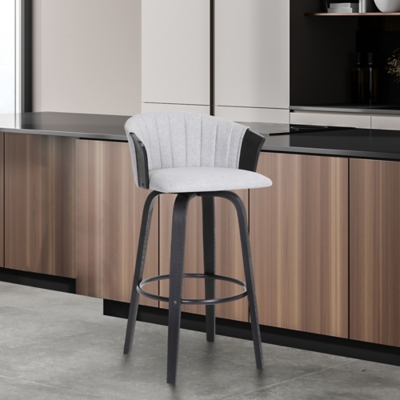 Diana Swivel Counter Stool, Light Gray/Black, large