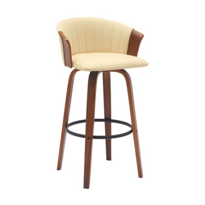 Diana Swivel Bar Stool, Cream/Walnut/Black, large