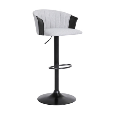 Lydia Adjustable Bar Stool, Light Gray/Black, large