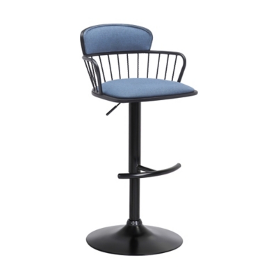 Nash Adjustable Bar Stool, Blue/Black, large