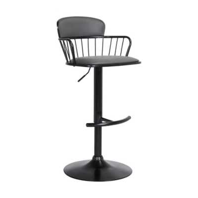 Nash Adjustable Bar Stool, Gray/Black, large