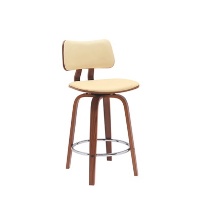 Pico Swivel Counter Stool, Cream/Walnut/Chrome, large