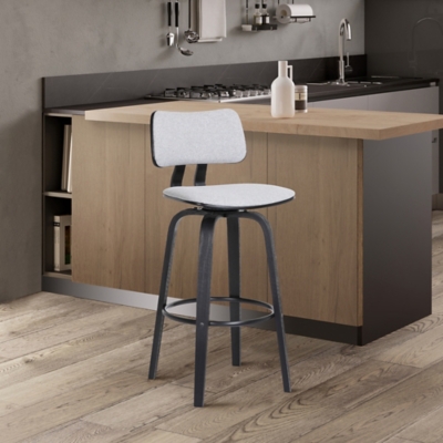 Pico Swivel Bar Stool, Light Gray/Black, rollover