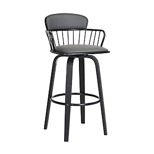 Willow Swivel Counter Stool, Gray/Black, large