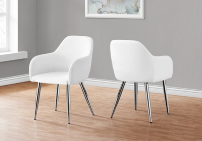 Monarch Specialties Dining Arm Chair (Set of 2), White