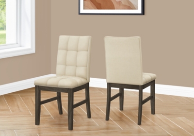 Monarch Specialties Tufted Dining Chair (Set of 2), Cream