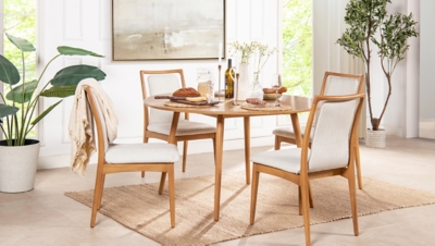 D600010231 Scandi Dining Table, Light Brown sku D600010231