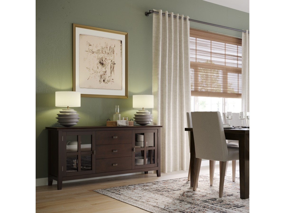 Simpli Home Artisan Sideboard Buffet, Walnut, large