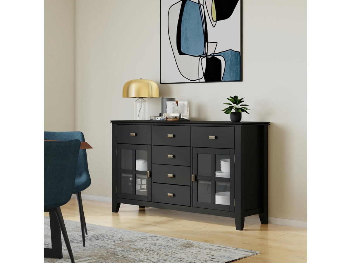 Simpli Home Artisan Sideboard Buffet Credenza, Black, large