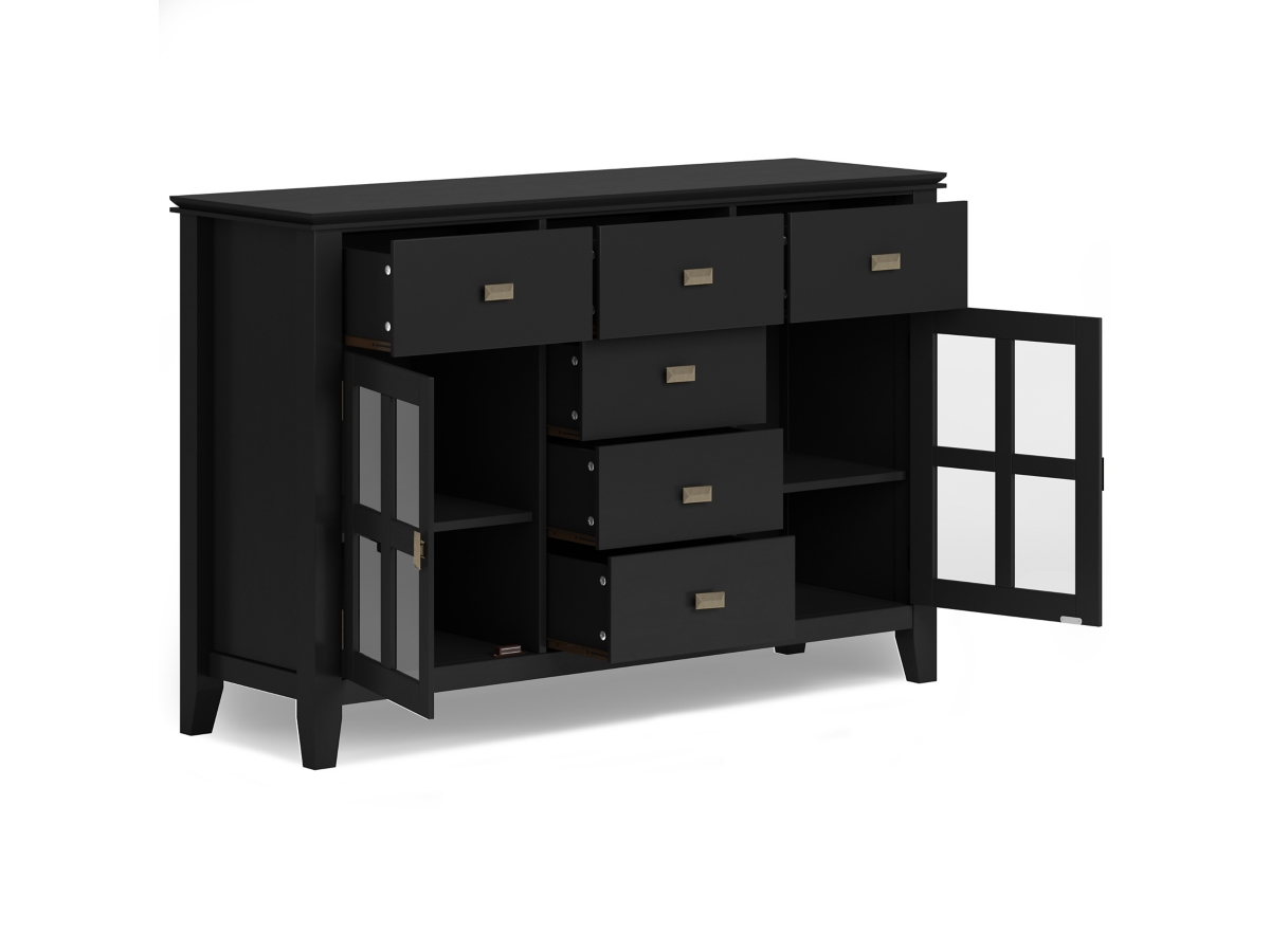 Simpli Home Artisan Sideboard Buffet Credenza, Black, large