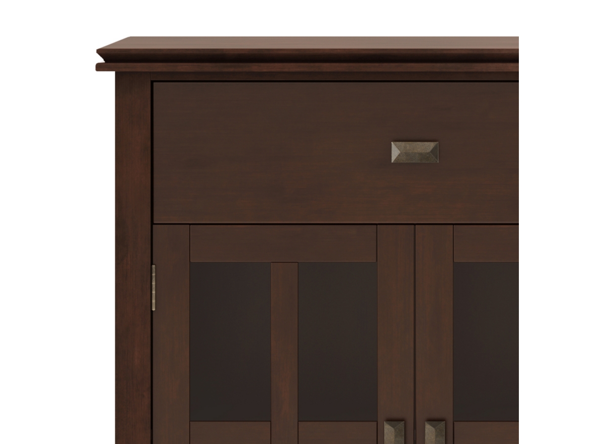 Simpli Home Artisan 4 Door Sideboard Buffet, Brown, large