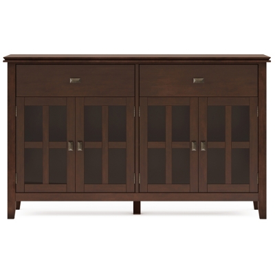 Simpli Home Artisan 4 Door Sideboard Buffet, Brown, large