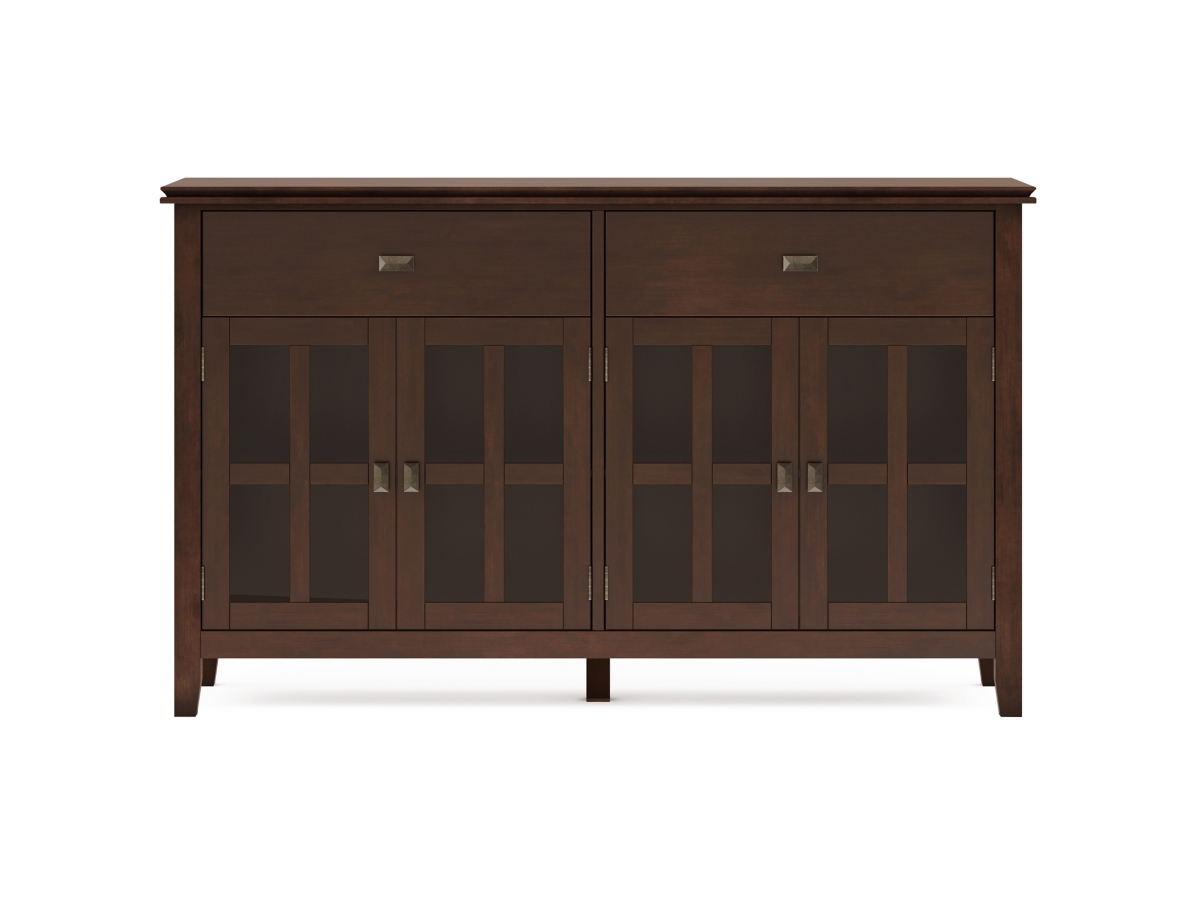 Simpli Home Artisan 4 Door Sideboard Buffet, Brown, large