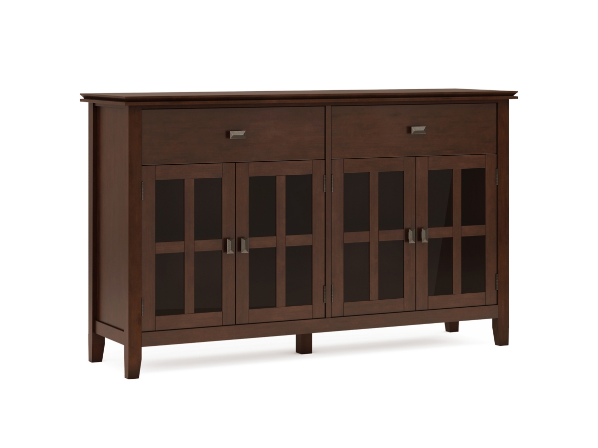 Simpli Home Artisan 4 Door Sideboard Buffet, Brown, large