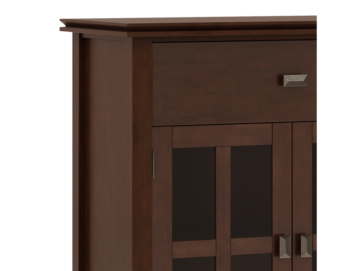 Simpli Home Artisan 4 Door Sideboard Buffet, Brown, large