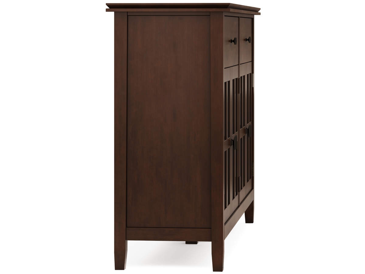 Simpli Home Artisan 4 Door Sideboard Buffet, Brown, large