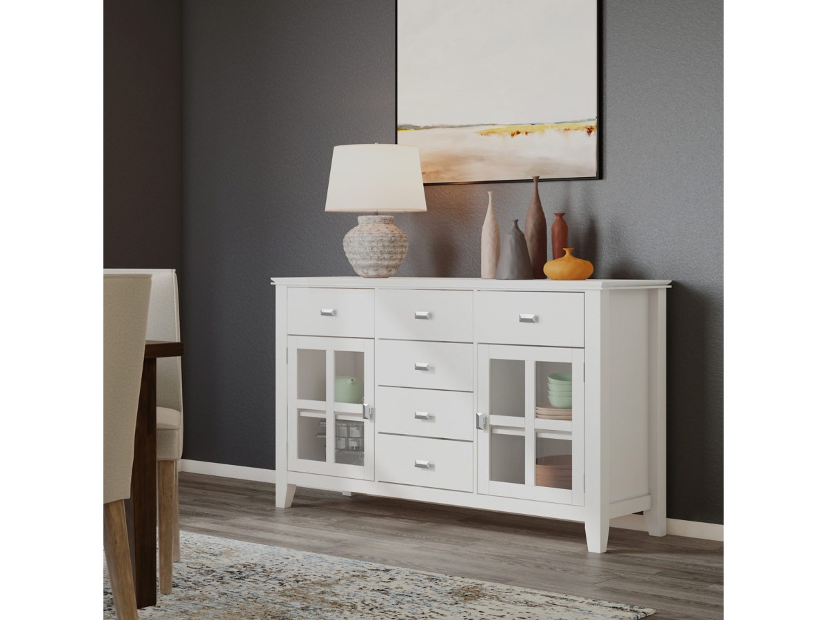 Simpli Home Artisan Sideboard Buffet Credenza, White, large