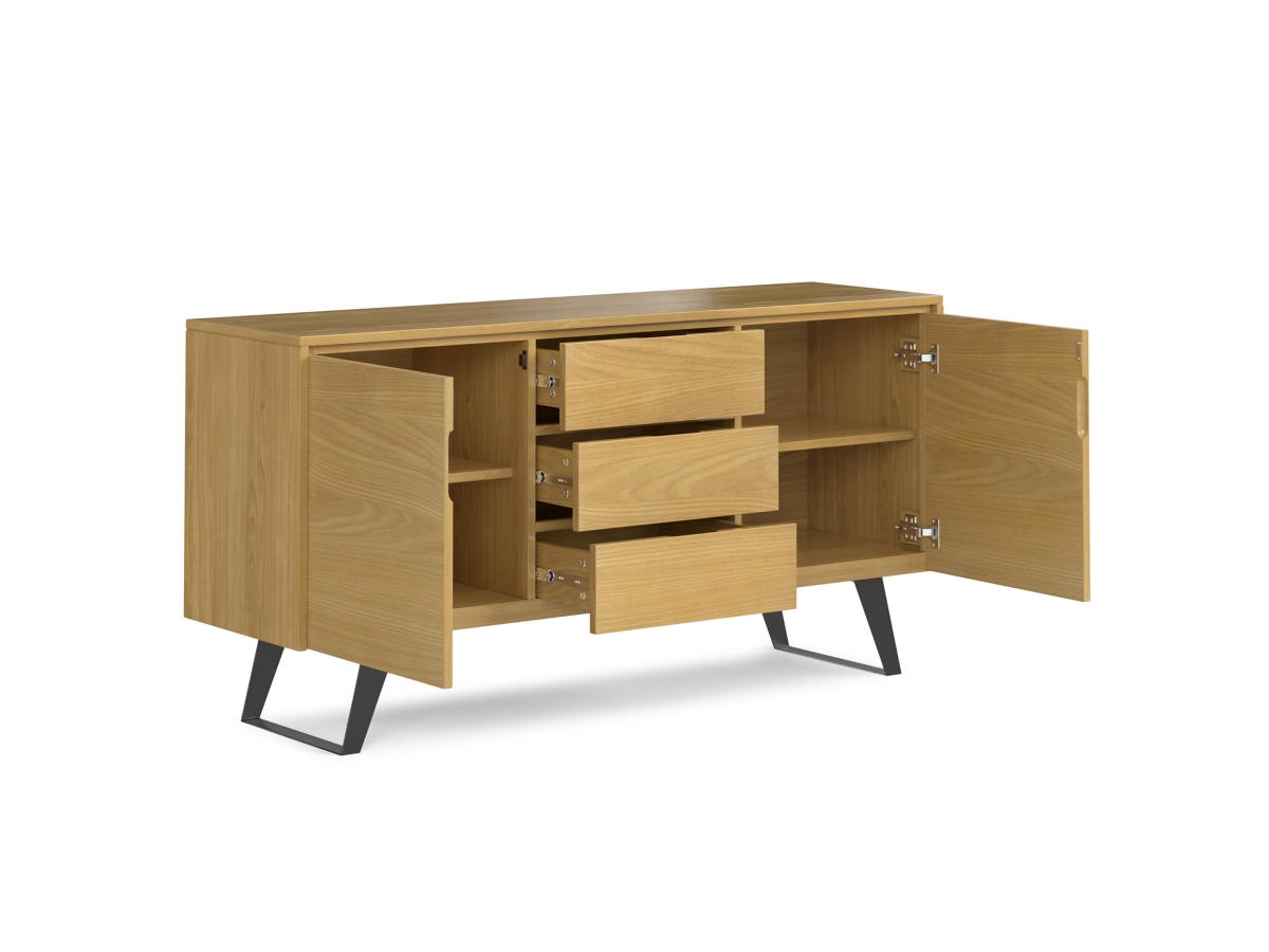 Simpli Home Lowry Sideboard Buffet, Oak, large