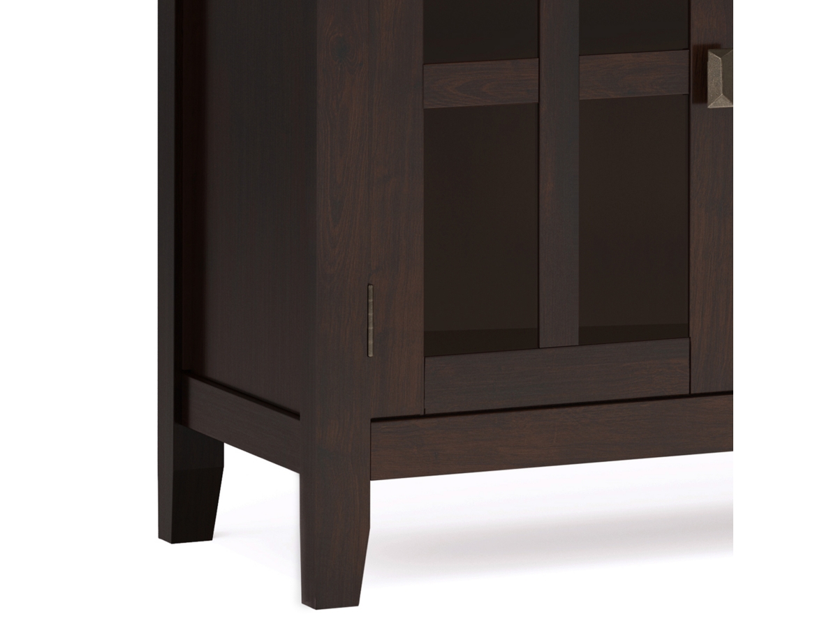 Simpli Home Artisan 4 Door Sideboard Buffet, Dark Chestnut Brown, large