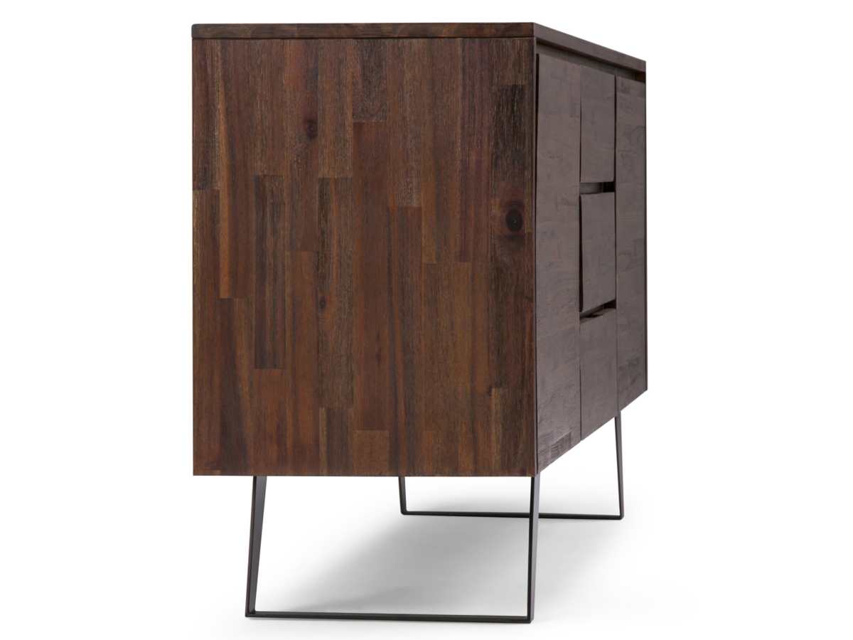 Simpli Home Lowry Sideboard Buffet, Distressed Charcoal Brown, large