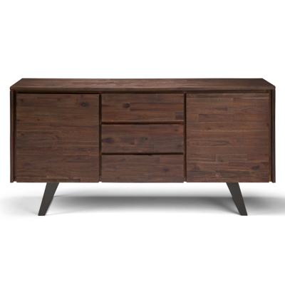 Simpli Home Lowry Sideboard Buffet, Distressed Charcoal Brown, large
