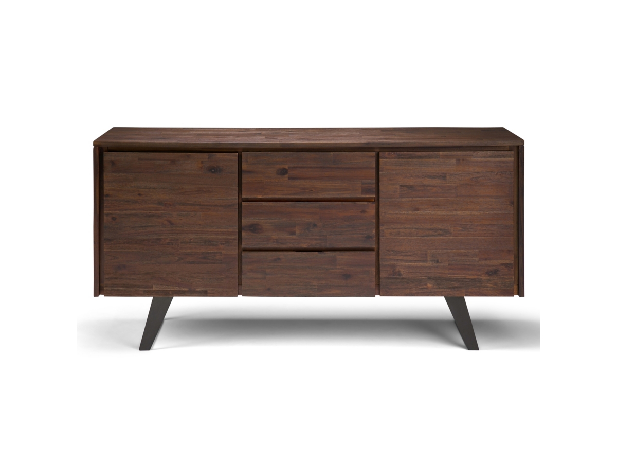 Simpli Home Lowry Sideboard Buffet, Distressed Charcoal Brown, large