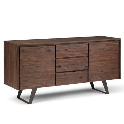 Simpli Home Lowry Sideboard Buffet, Distressed Charcoal Brown, large
