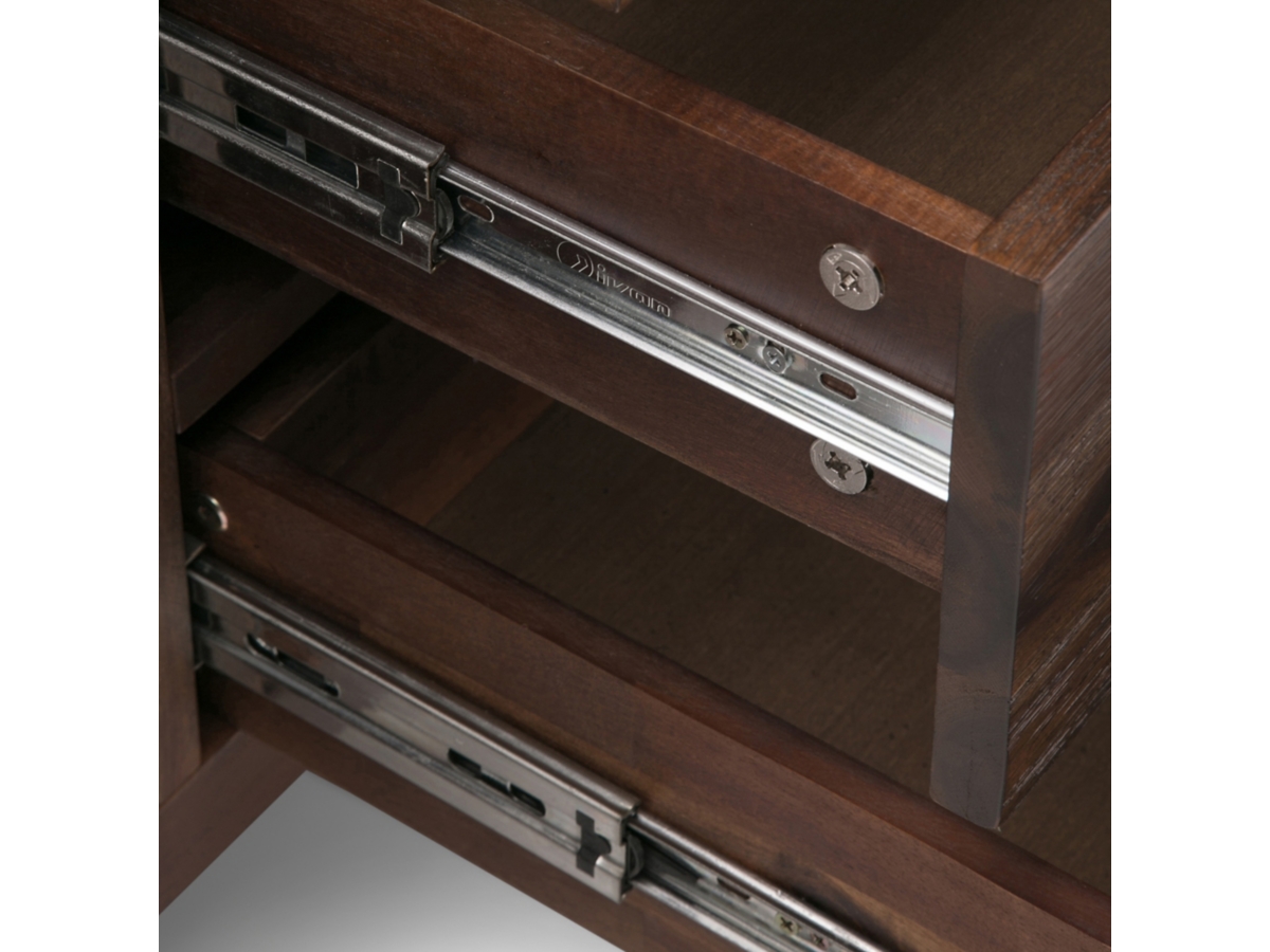 Simpli Home Lowry Sideboard Buffet, Distressed Charcoal Brown, large