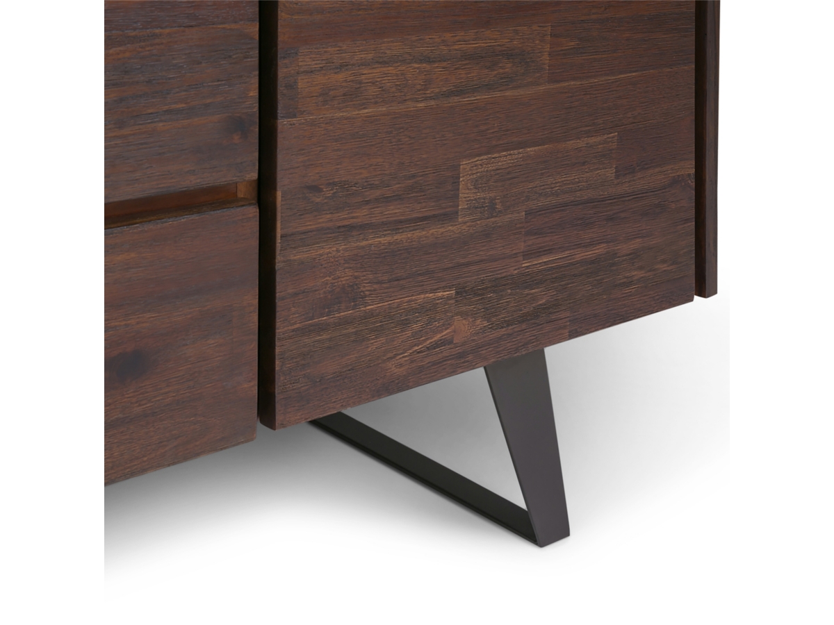 Simpli Home Lowry Sideboard Buffet, Distressed Charcoal Brown, large