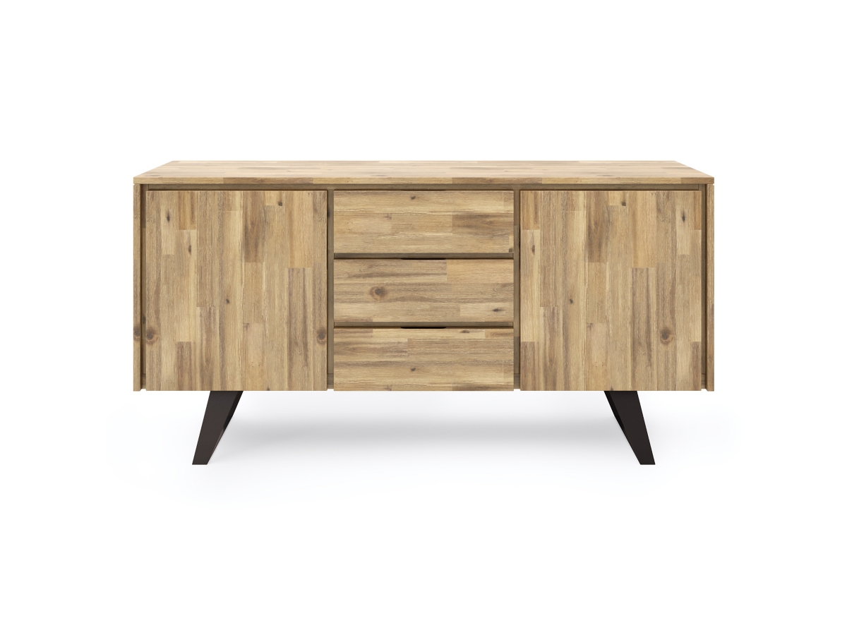 Simpli Home Lowry Sideboard Buffet, Distressed Golden Wheat, large