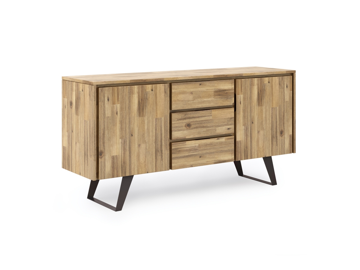 Simpli Home Lowry Sideboard Buffet, Distressed Golden Wheat, large