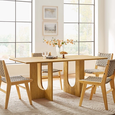 Rivian Rectangular 70" Wood Dining Table, Oak, rollover