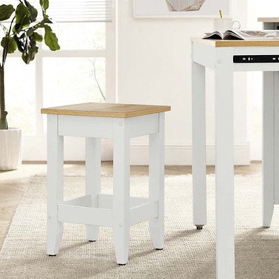 Sunbrook Kitchen Stool, Oak/White