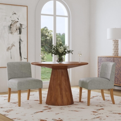 Kinfine USA Inc. HomePop Upholstered Dining Chair, Gray, rollover
